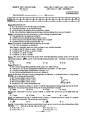 Bộ đề kiểm tra 15 phút lần 1 môn Vật lý Lớp 10 (Nâng cao) - Năm học 2017-2018 - Trường THPT Nguyễn Diêu